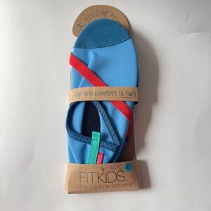 NEW FitKicks Kids Water‎ Shoes XL Blue Slip On Active Lifestyle Footwear